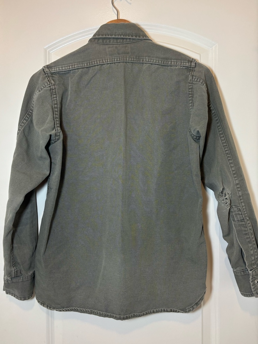 Tellason Olive green  Canvas Work Shirt Made in USA #451 - Picture 6 of 7